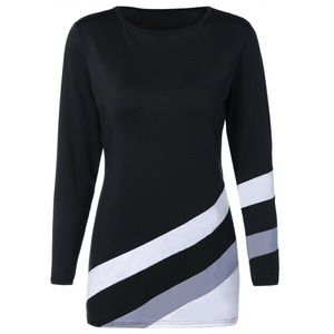 SHIRT Black Gray and white stripe